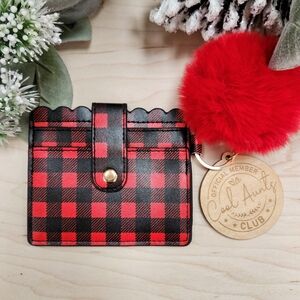 AUNT GIFT!!! Wallet Keychain & Puff with Laser Engraved Charm - Cool Aunts Club